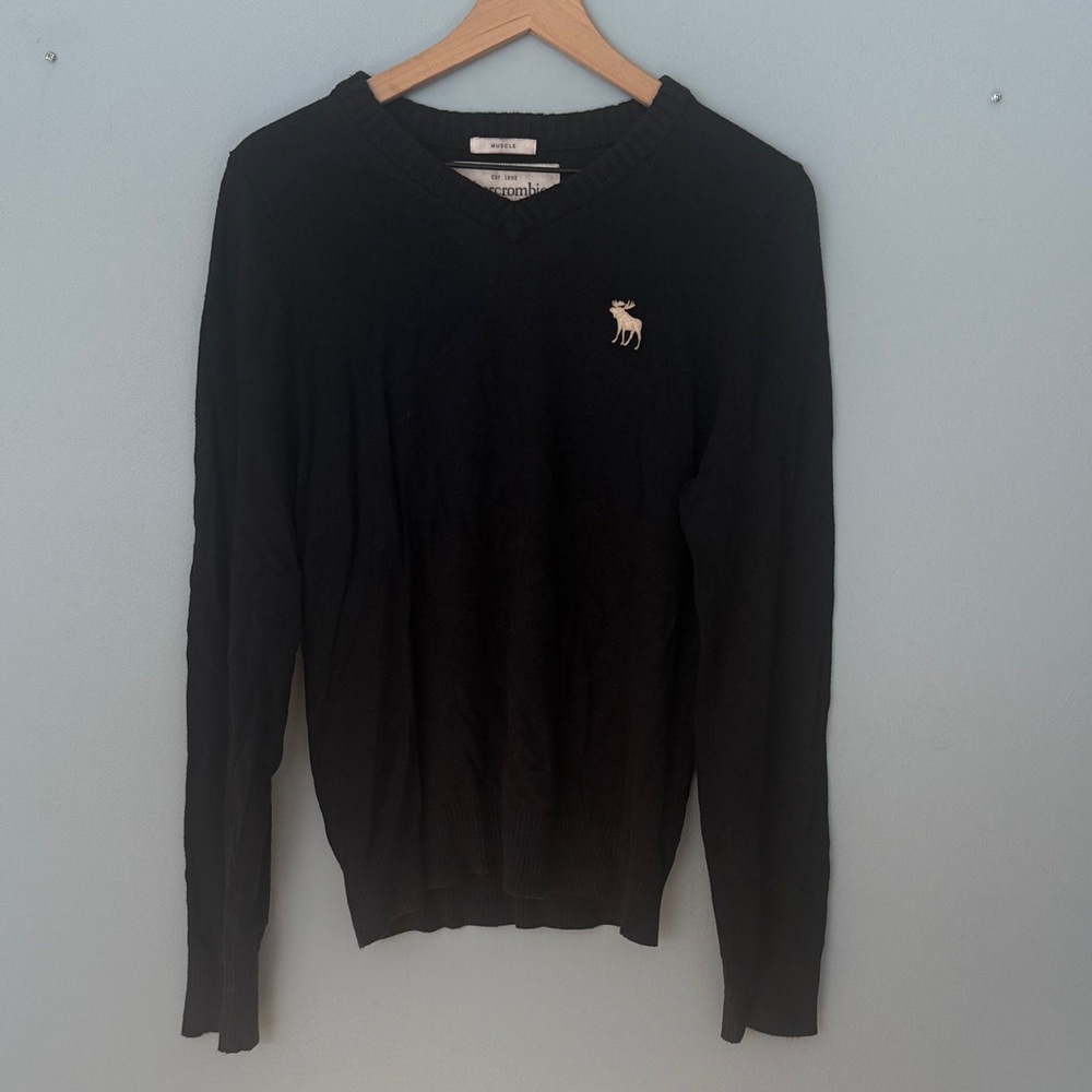 Abercrombie & Fitch Navy Blue V-Neck Sweater